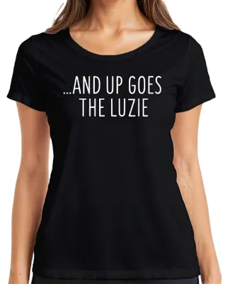 Obrázek produktu pro A nahoru jde Luzie vtipný sarkastický party humor vintage dámské tričko, černá, L