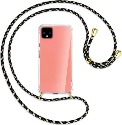 Produktbild von Handykette Backcover-Schutzhülle mit Band (Metall goldfarben) für Google Pixel 4 - camouflage