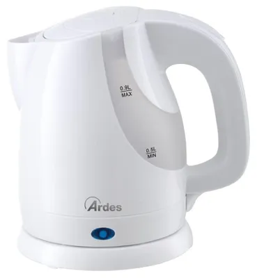 Wasserkocher 0,9 L, 1100 W, automatische Abschaltung, 360°-Basis, weiß