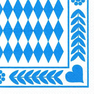 Produktbild von 250 Papstar Servietten, 3-lagig 1/4-Falz 33 cm x 33 cm Bayrisch Blau 84477