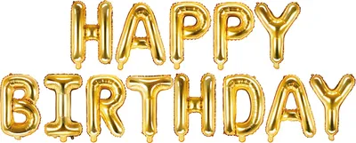 Produktbild von Balon foliowy Happy Birthday 340x35cm złoty