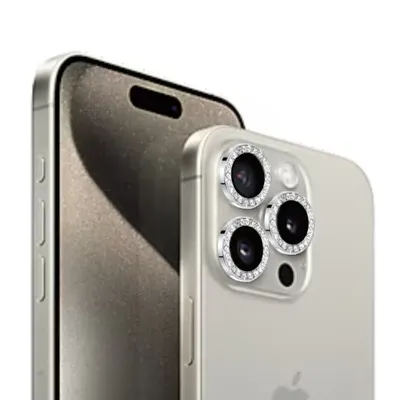 Produktbild von Kamera Panzerfolie Linsenschutz passend für Apple iPhone 15 Pro Max in Silber