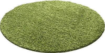 Produktbild von Teppich Wohnzimmer Hochflor Grün 160x160 Rund Unicolor - Einfarbig aus Polypropylen