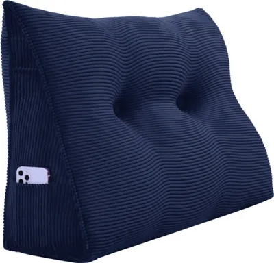 Zdjęcie produktu dla Duża ergonomiczna poduszka klinowa pod zagłówek ze sztruksu, poduszka do czytania, poduszka klinowa, poduszka na plecy, poduszka wypoczynkowa, poduszka dekoracyjna