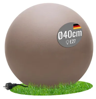 Stehleuchte Globe Ø 40 cm, taupe, LED, für Innen & Außen