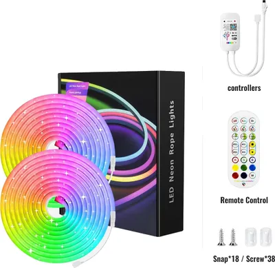 Immagine prodotto di Striscia al neon RGB LED, impermeabile, controllo intelligente con app, 10m wifi