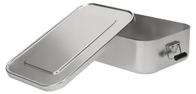 Immagine prodotto di Contenitore per il pranzo da 1000 ml - Contenitore robusto per bambini e adulti, completo di guarnizione, ideale per la scuola, l'ufficio e i viaggi - colore argento