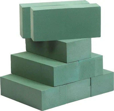 Immagine prodotto di confezione da 8 blocchi di schiuma floreale Pietre di schiuma secca per fiori artificiali - composizioni floreali artigianali fai da te