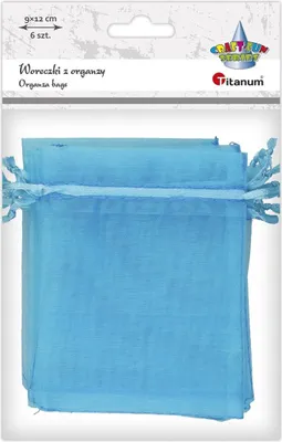 Obrázok produktu pre Woreczki z organzy turkusowe 9x12 cm 6 sztuk
