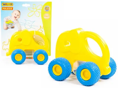 Produktbild von Elefantenrassel mit weichen Rädern für Babys 38241