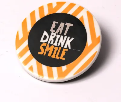 Untersetzer aus Keramik mit SMILE Aufschrift - D: 9cm - rund