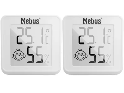 Produktbild von MEBUS Digitales Thermometer und Hygrometer 2er Set Innen 11332 Luftfeuchtigkeitsmessgerät Innenräume Temperatur