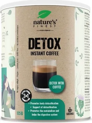 Zdjęcie produktu dla Nature's Finest Detox Coffee - Wegan Detox z ostropestem i chlorellą - Wspomaga trawienie, oczyszczanie i energię - 125 g