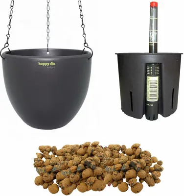 Produktbild von Set 4-teilig Keramik Blumenampel Venus 13/12 anthrazit BT Hydrokultur Ø 17.5 cm H 15 cm