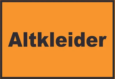 Produktbild von Altkleider Mülltrennung Schild mit Text waagerecht A6 (105x148mm)
