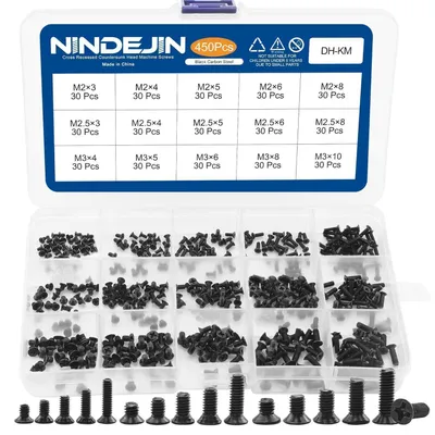 Produktbild von Schrauben Set M2 M2.5 M3 für Laptop Computer Reparatur 450 Stück 15 Größen Kohlenstoffstahl