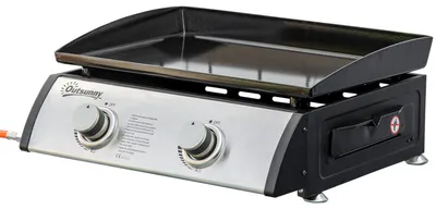 Produktbild von Outsunny Tischgrill Gasgrill BBQ mit 2 Brennern, Tischgasgrill mit Schlauch
