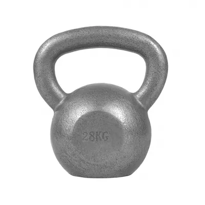 Produktbild von GORILLA SPORTS® Kettlebell - 28 kg Gewichte, Gusseisen, Bodenschonend, Silber - Kugelhantel, Schwunghantel, Kugelgewicht, Rundgewicht, Krafttraining