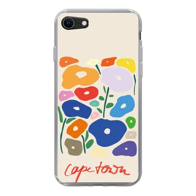 Produktbild von MuchoWow® Handyhülle Schutzhülle Hülle für iPhone SE 2020 Blume - Abstrakt - Südafrika Silikon Softcase Handy Hülle - Kartenbesitzer