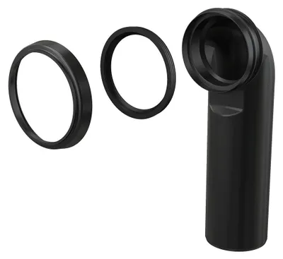 Produktbild von Alcadrain Abflussbogen 90° Slim für Wand-WC, DN 90 × DN 90, Länge 285 mm, PE, schwarz