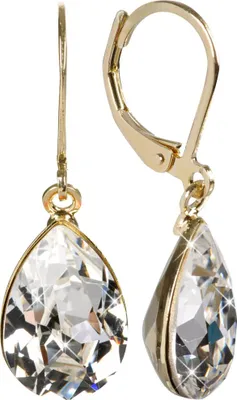 Productafbeelding van Elegant oorbellen met een gouden plating en parelmoerachtige kristallen