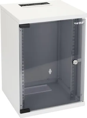 10 Zoll Serverschrank mit 9 Höheneinheiten von HMF mit 300 mm Tiefe in Lichtgrau