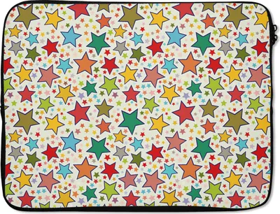 Produktbild von MuchoWow® Laptop Hülle 15 Zoll Muster - Sterne - Farben - Kinder - Kinder Laptoptasche - Laptoptasche - Sleeve - Rundum-Schutz