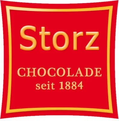A red square with a gold border containing text.