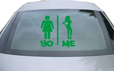 Produktbild von Indigos UG - Aufkleber Heckscheibe & Motorklappe DE7093 - grün - 600x545 mm - You vs. Me - Auto Scheiben Fenster Heckklappe Tuning Racing JDM - Die cut