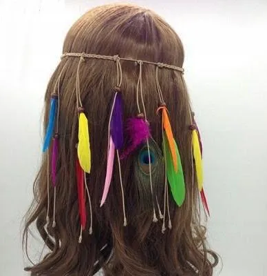 Image de Plume indienne Ornement de cheveux Beau motif B