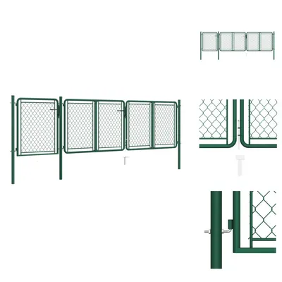 Produktbild von vidaXL Gartentor Stahl 75x395 cm Grün -  Gartentore