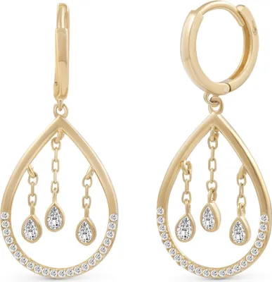 Produktbild von SuzanGold God's Tears Creolen Echtgold Ohrringe mit Zirkonia