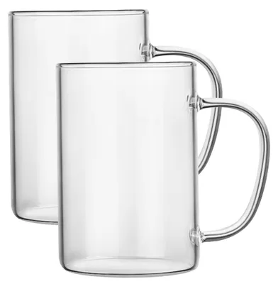 Productafbeelding van Glazen koffiemokken set van 2 - 500 ml