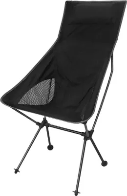 Produktbild von Faltbarer Campingstuhl mit hoher Rückenlehne – leicht und tragbar – ideal für Camping, Strand und Reisen – schwarz