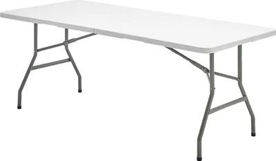 Obrázek produktu pro Obdélníkový skládací stůl HDPE 244x76x74 cm. Bílá barva
