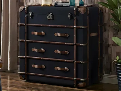Obrázek produktu pro Komoda ve stylu kufru - vintage design, úložný prostor a retro styl