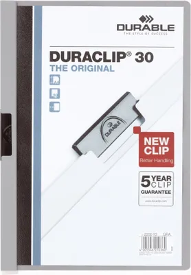 Obrázok produktu pre Durable Duraclip 30, Šedá, Priehľadná, PVC, 30 listy, A4, 1 kusov