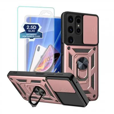 Produktbild von Armor Hülle Camera Protect für Samsung Galaxy S Serie - Farbe: Rosegold + 9H Displayglas - Modellkompatibilität: Für Samsung Galaxy S24 Ultra