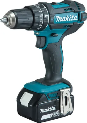 Produktbild von Makita Akku-Schlagbohrschrauber 18 V / 3,0 Ah, 2 Akkus + Ladegerät inkl. 120-tlg Zubehör-Set und MAKPAC DHP482JX13