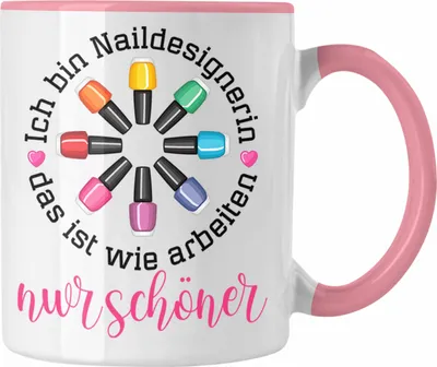 Produktbild von Trendation - Nagelfee Tasse Geschenk Kosmetik Nageldesignerin Nagelstudio Naildesignerin (Rosa)