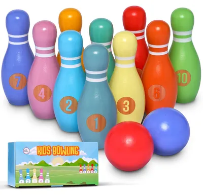 Produktbild von Kegelspiel für Kinder - 12-teiliges Holzspielzeug