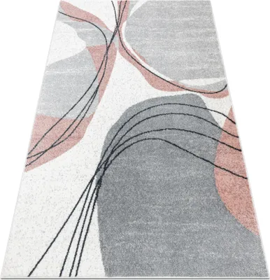 Produktbild von Teppich FUSION 5868 weiß / dunkelrosa - Linien, modern, abstrakt Rosa 240x330 cm