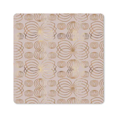 Produktbild von MuchoWow® Mauspad Mousepad Muster - Blumen - Gold 20x20 cm - Mousepads - Maus Mat - Pad - Mausunterlage - Desk Mat - Bureauartikeln