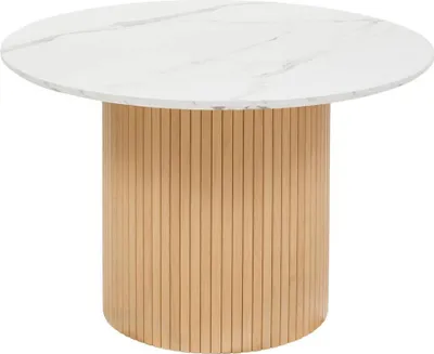 Produktbild von Eazy Living Esstisch Ø 110 cm Ismérie Marmorlook Weiß