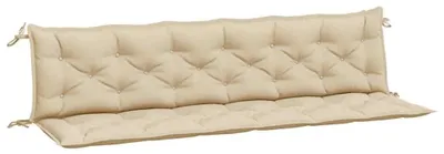 Produktbild von Auflage für Hollywoodschaukel Set Sitzkissen und Rückenlehne für 2-Sitzer 3-Sitzer und 4-Sitzer Gartenbank aus Polyester mit Bindebändern Beige 150 cm
