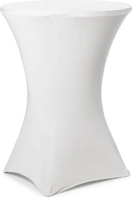 Produktbild von 25x Stehtisch Hochtisch Husse weiß, rund Cocktail Tischdecke, 80 x 110 cm