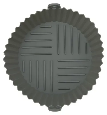 Silikonform für Heißluftfritteuse, rund, 18 x 4,5 cm, grau