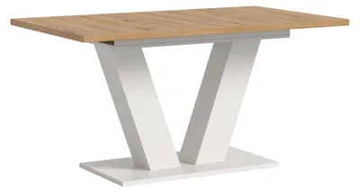 Produktbild von Esstisch ausziehbar Artisan/Weiß 150-190x76x90 cm V-Fußgestell