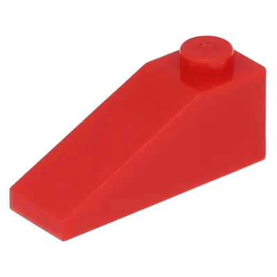 Zdjęcie produktu dla 50x LEGO pochyły kamień 1x3 33°, czerwony