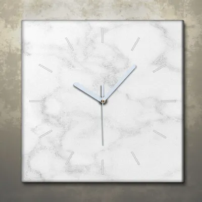Produktbild von Wohnzimmer Leinwand Uhr Geräuschlos Küche 30x30 Weißer, Marmor, Struktur, Textur, weiße Zeiger